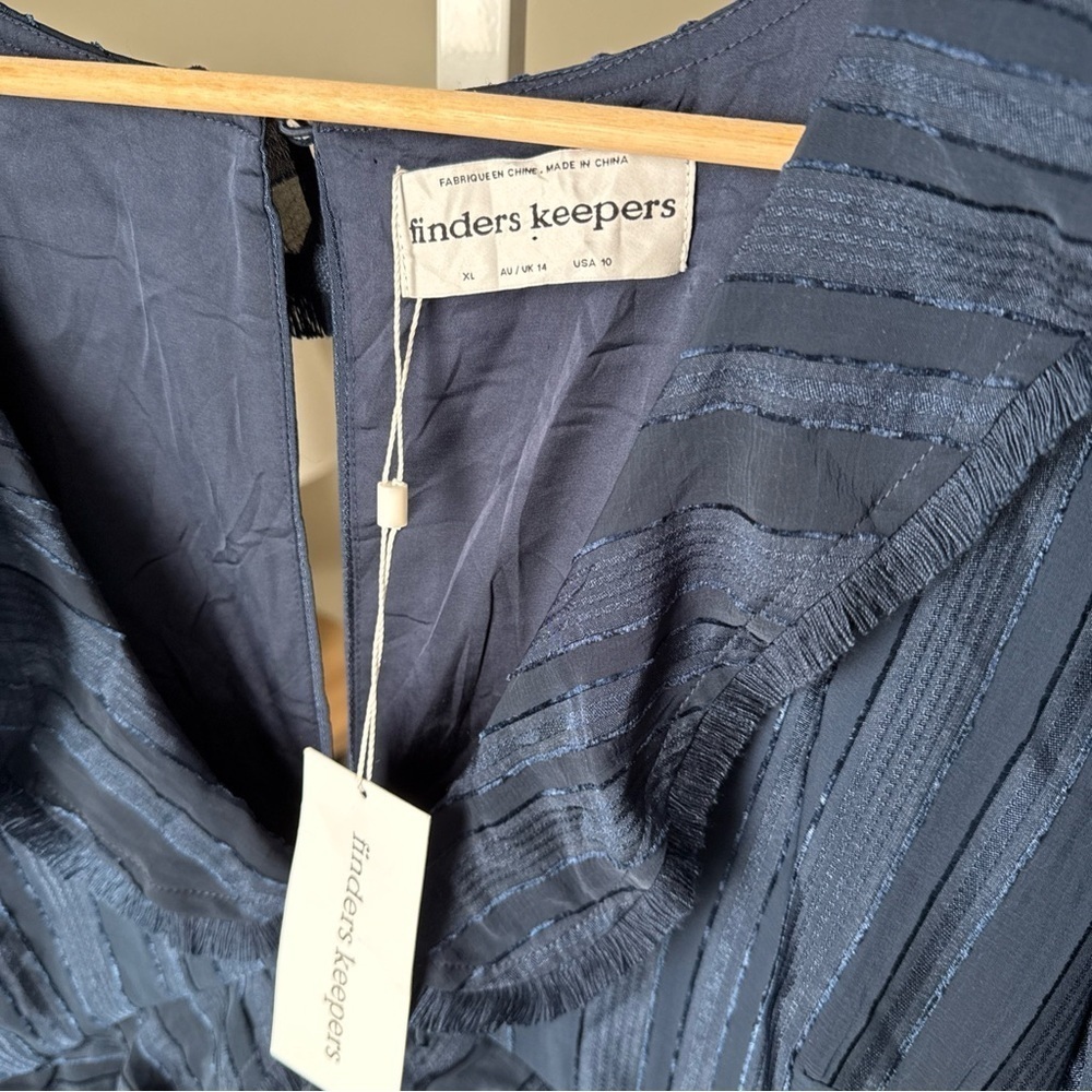 Finders Keepers Soraya Navy Blue Mini Dress Size XL NWT - Picture 7 of 16